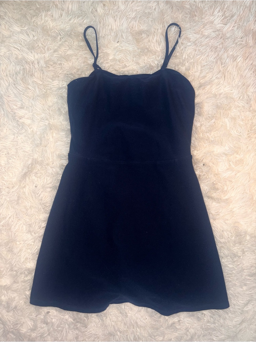 Classic Navy Blue Spaghetti Strap Dress